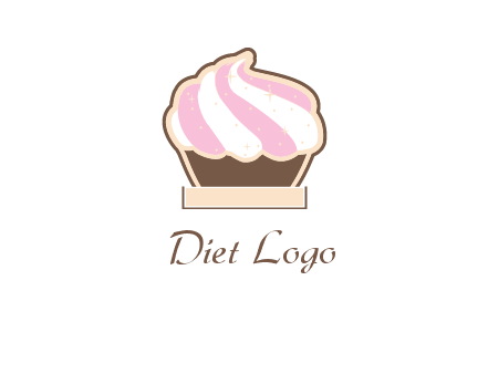 two color cream top cupcake logo