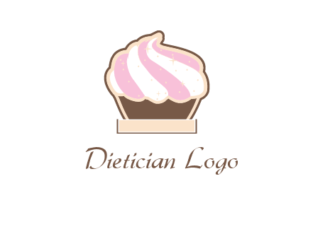 two color cream top cupcake logo