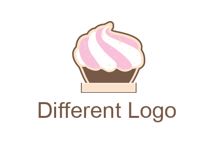 two color cream top cupcake logo