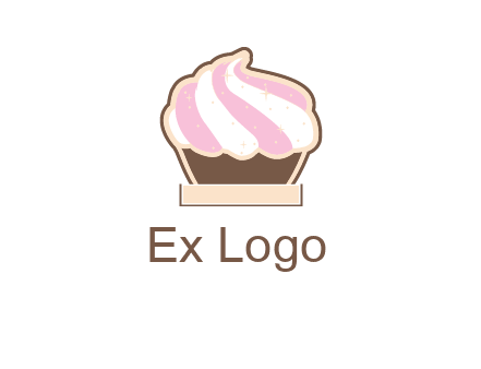 two color cream top cupcake logo
