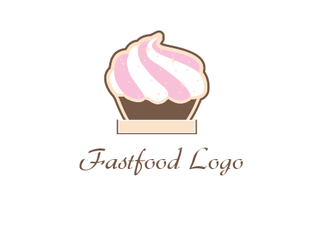 two color cream top cupcake logo