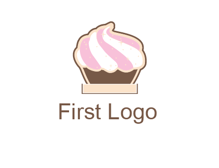 two color cream top cupcake logo