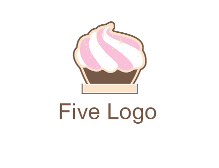 two color cream top cupcake logo