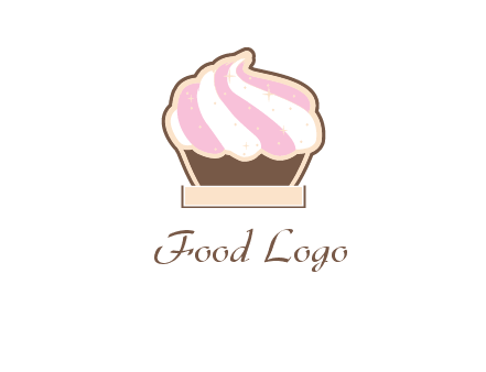 two color cream top cupcake logo