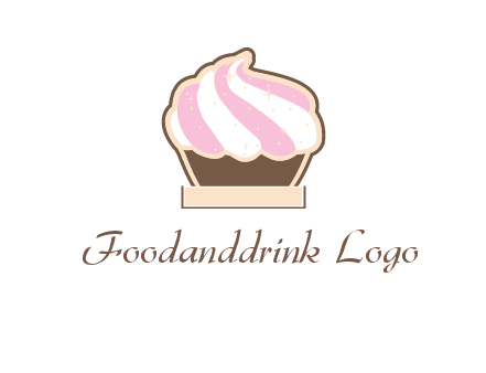 two color cream top cupcake logo