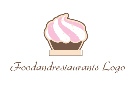 two color cream top cupcake logo
