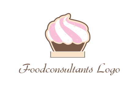two color cream top cupcake logo