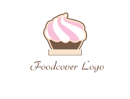 two color cream top cupcake logo