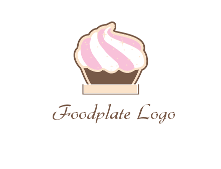 two color cream top cupcake logo