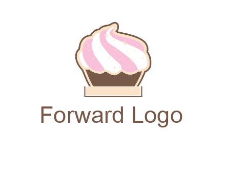 two color cream top cupcake logo