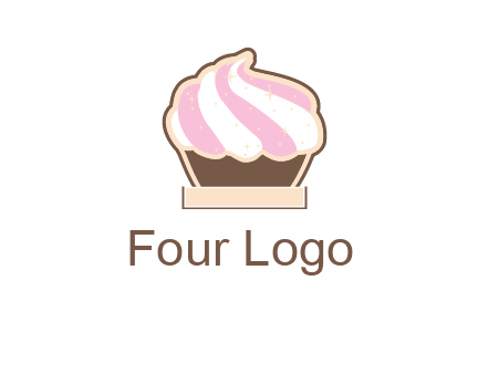 two color cream top cupcake logo