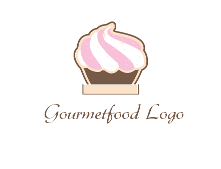 two color cream top cupcake logo