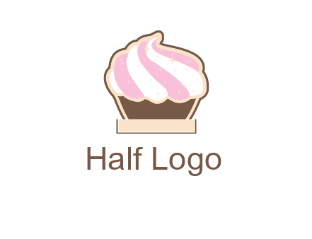 two color cream top cupcake logo