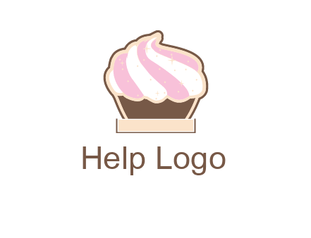 two color cream top cupcake logo