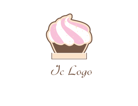 two color cream top cupcake logo