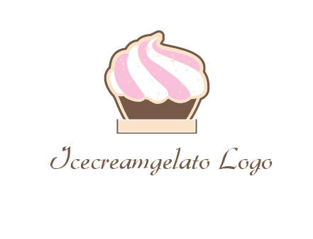 two color cream top cupcake logo