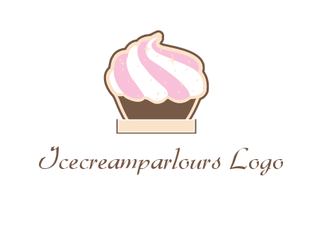 two color cream top cupcake logo