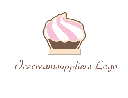 two color cream top cupcake logo