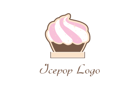 two color cream top cupcake logo