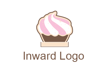 two color cream top cupcake logo