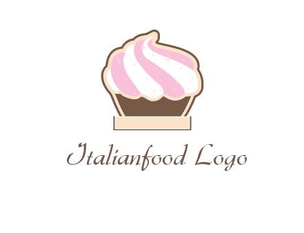 two color cream top cupcake logo