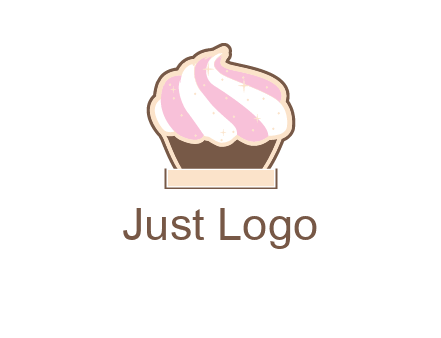 two color cream top cupcake logo