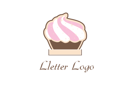 two color cream top cupcake logo
