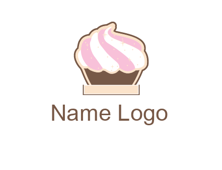 two color cream top cupcake logo