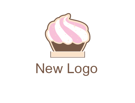 two color cream top cupcake logo