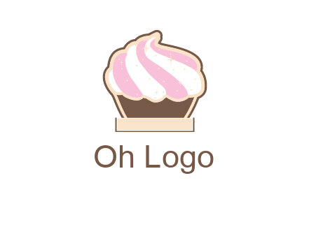 two color cream top cupcake logo