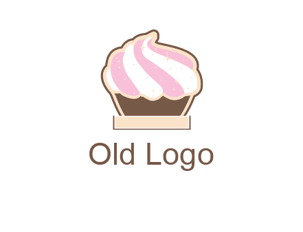 two color cream top cupcake logo