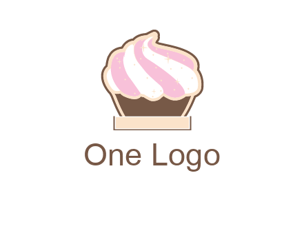 two color cream top cupcake logo