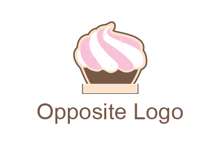 two color cream top cupcake logo