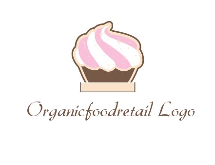 two color cream top cupcake logo