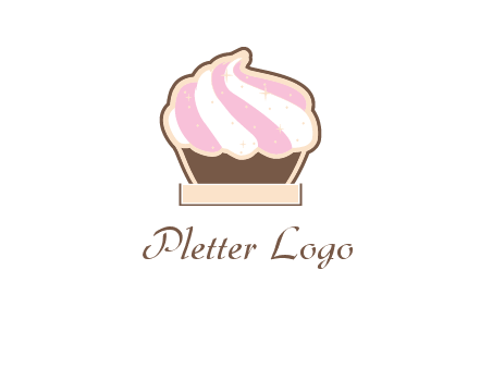 two color cream top cupcake logo