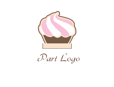 two color cream top cupcake logo