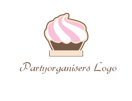 two color cream top cupcake logo