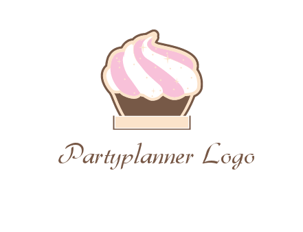 two color cream top cupcake logo