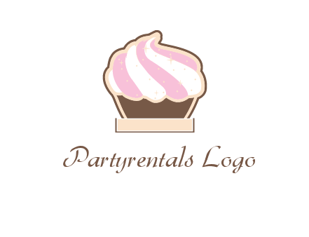 two color cream top cupcake logo