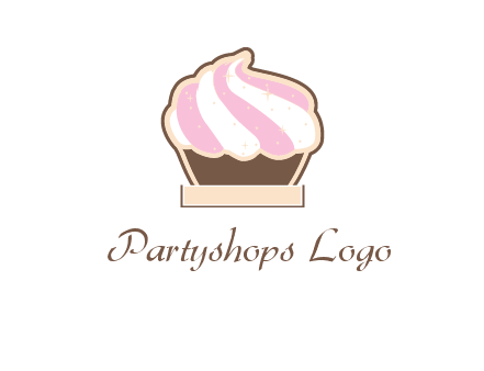 two color cream top cupcake logo
