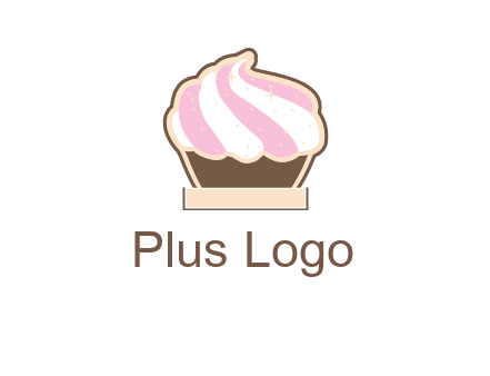 two color cream top cupcake logo