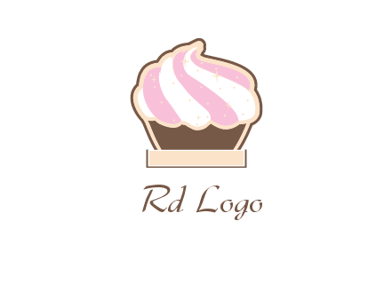 two color cream top cupcake logo