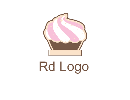 two color cream top cupcake logo