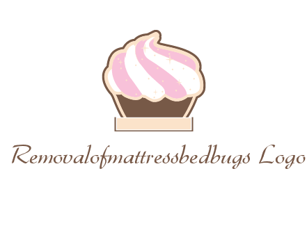 two color cream top cupcake logo