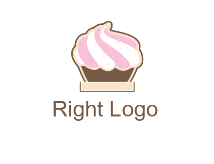 two color cream top cupcake logo