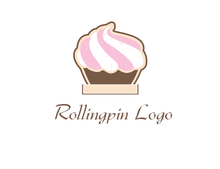 two color cream top cupcake logo