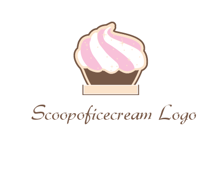 two color cream top cupcake logo