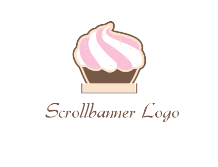 two color cream top cupcake logo