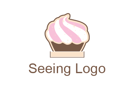 two color cream top cupcake logo