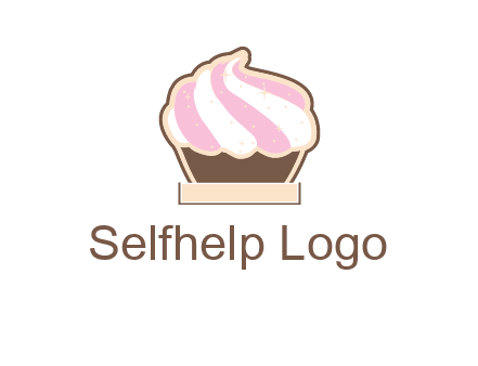 two color cream top cupcake logo